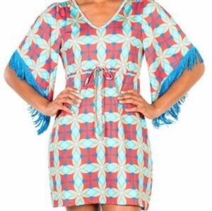 NEW! TRACY NEGOSHIAN Felicity Fringe Dress and/or Swim Cover Up XS.